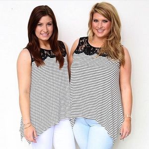 Striped Lace Top